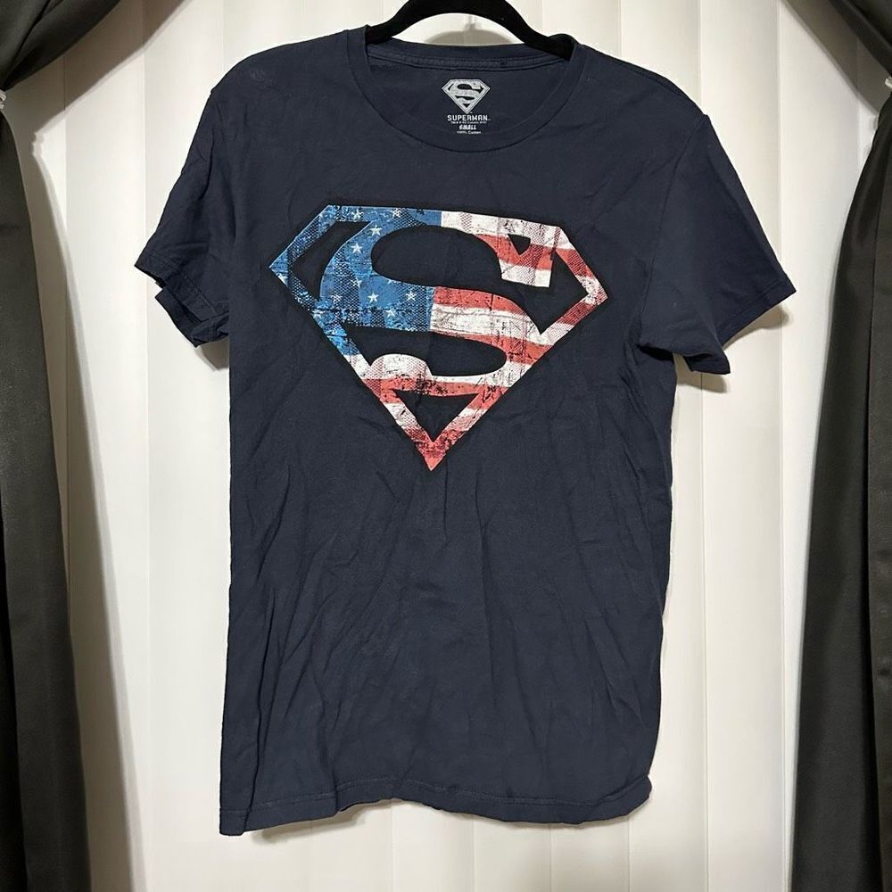Superman navy t-shirt 100% cotton, red/white/blue super logo